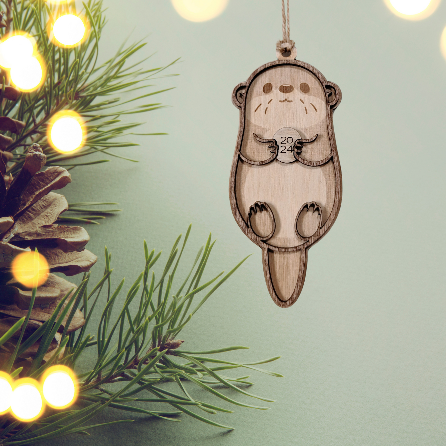 Sea Otter Christmas Ornament - 2025 Optional