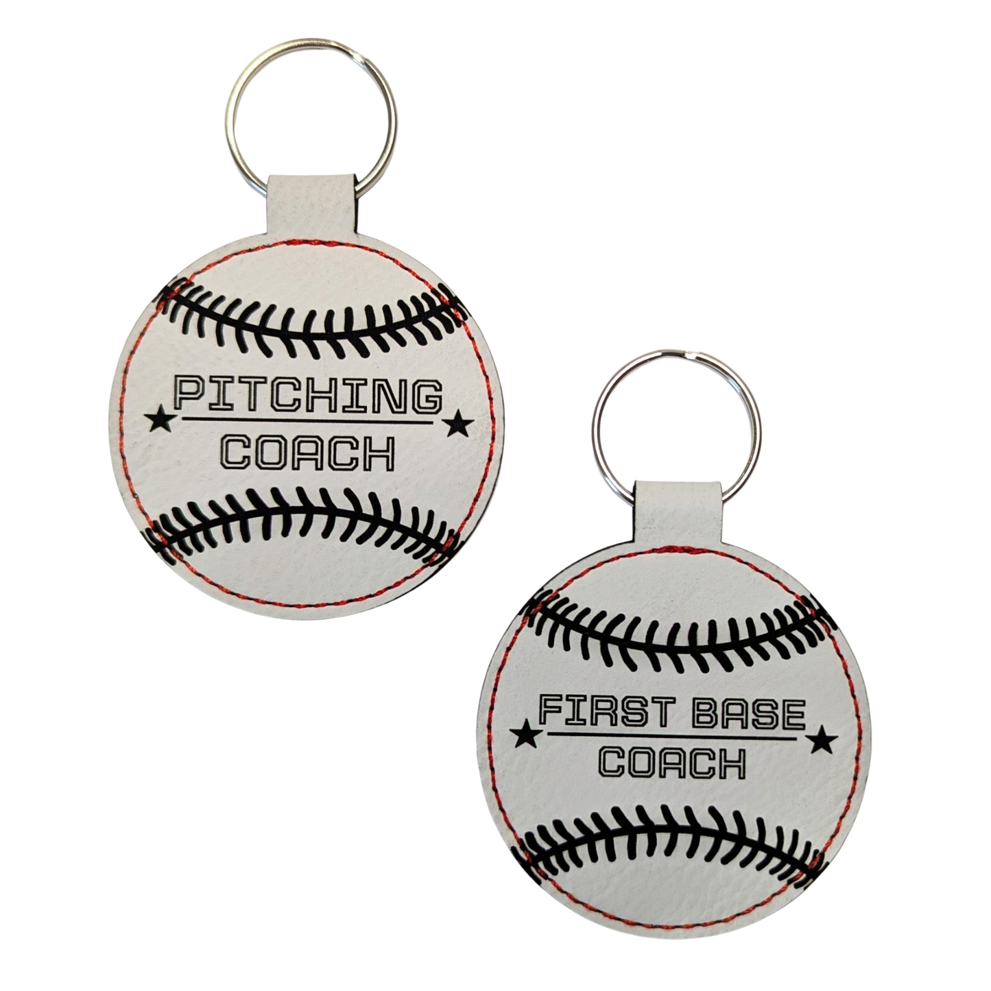 Customizable Baseball Leatherette Keychain