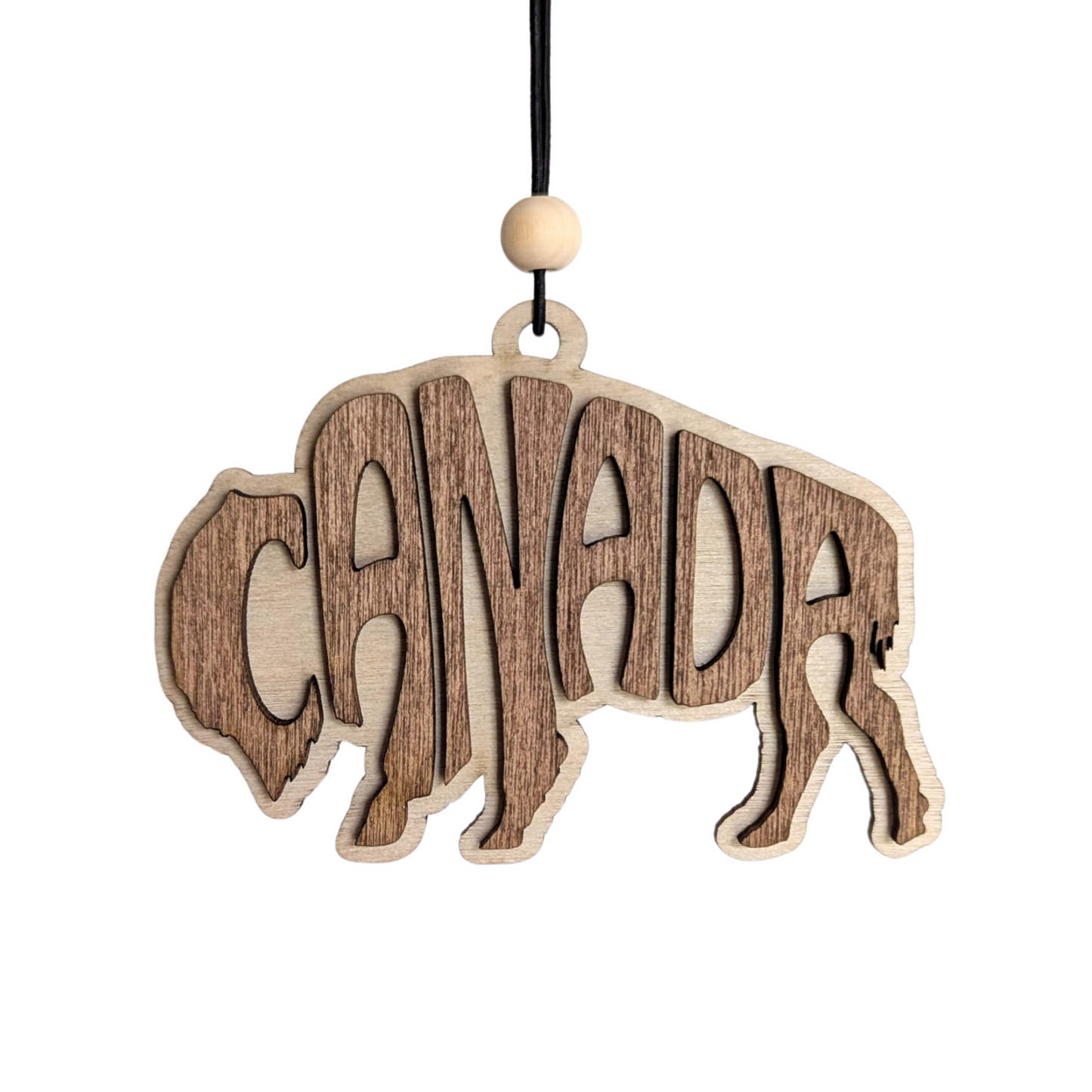 Canada Bison/Buffalo Typography Ornament/Car Mirror Charm