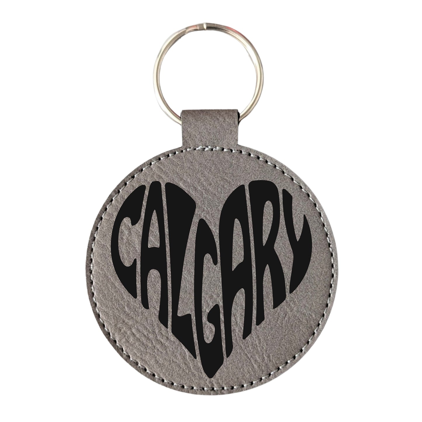 Calgary Typography Heart Souvenir Keychain