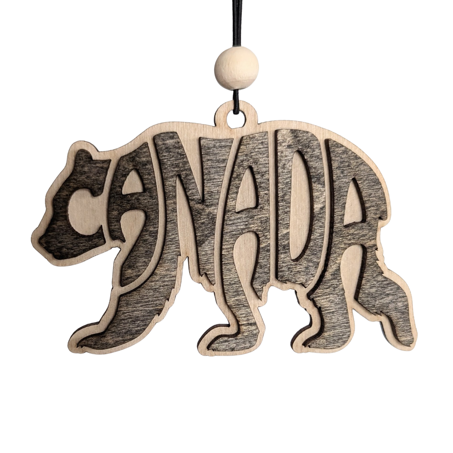 Canada Bear Typography Ornament/Car Mirror Charm