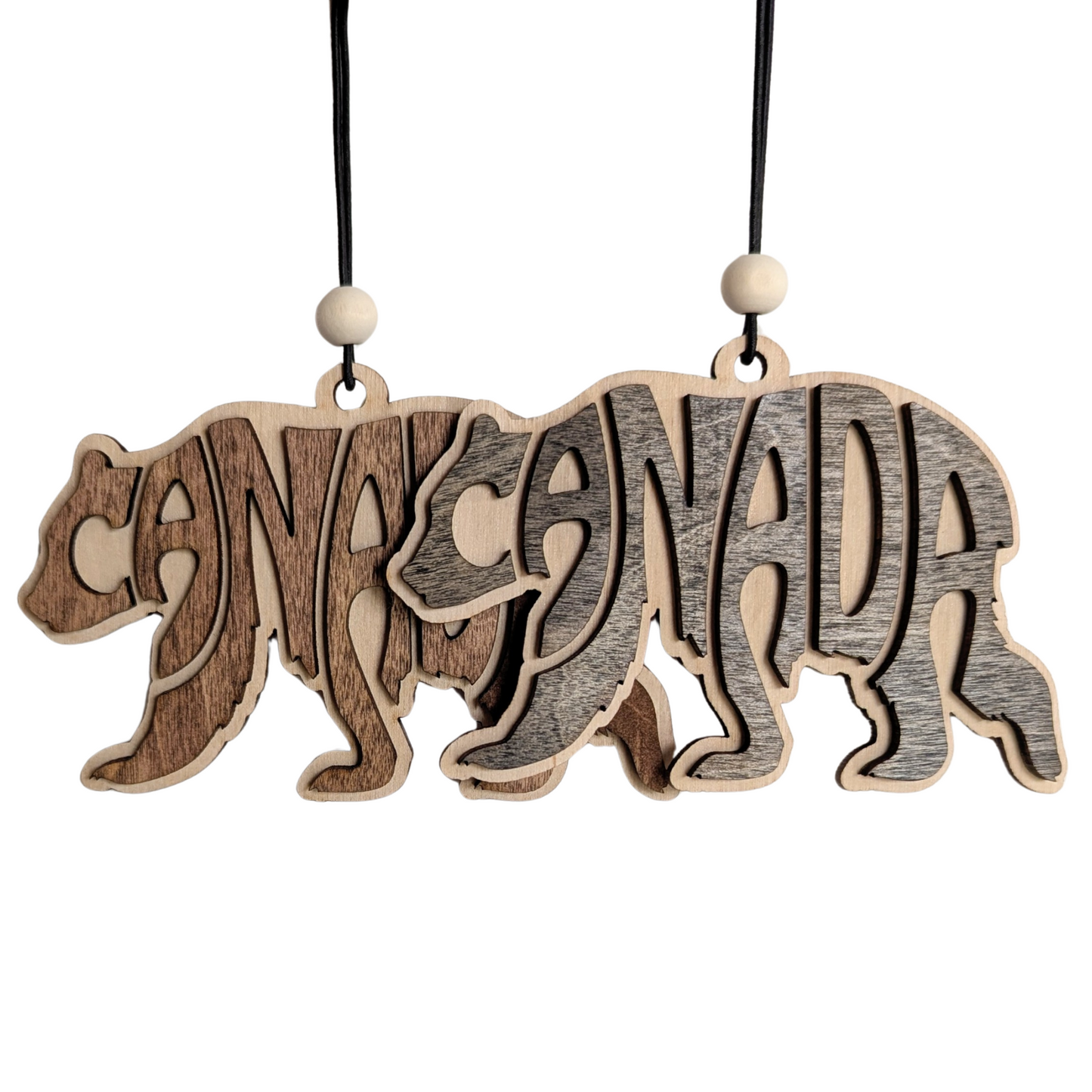 Canada Bear Typography Ornament/Car Mirror Charm