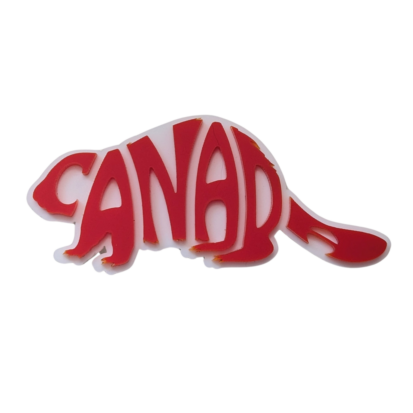Canada Beaver Typography Magnet (3D Acrylic)
