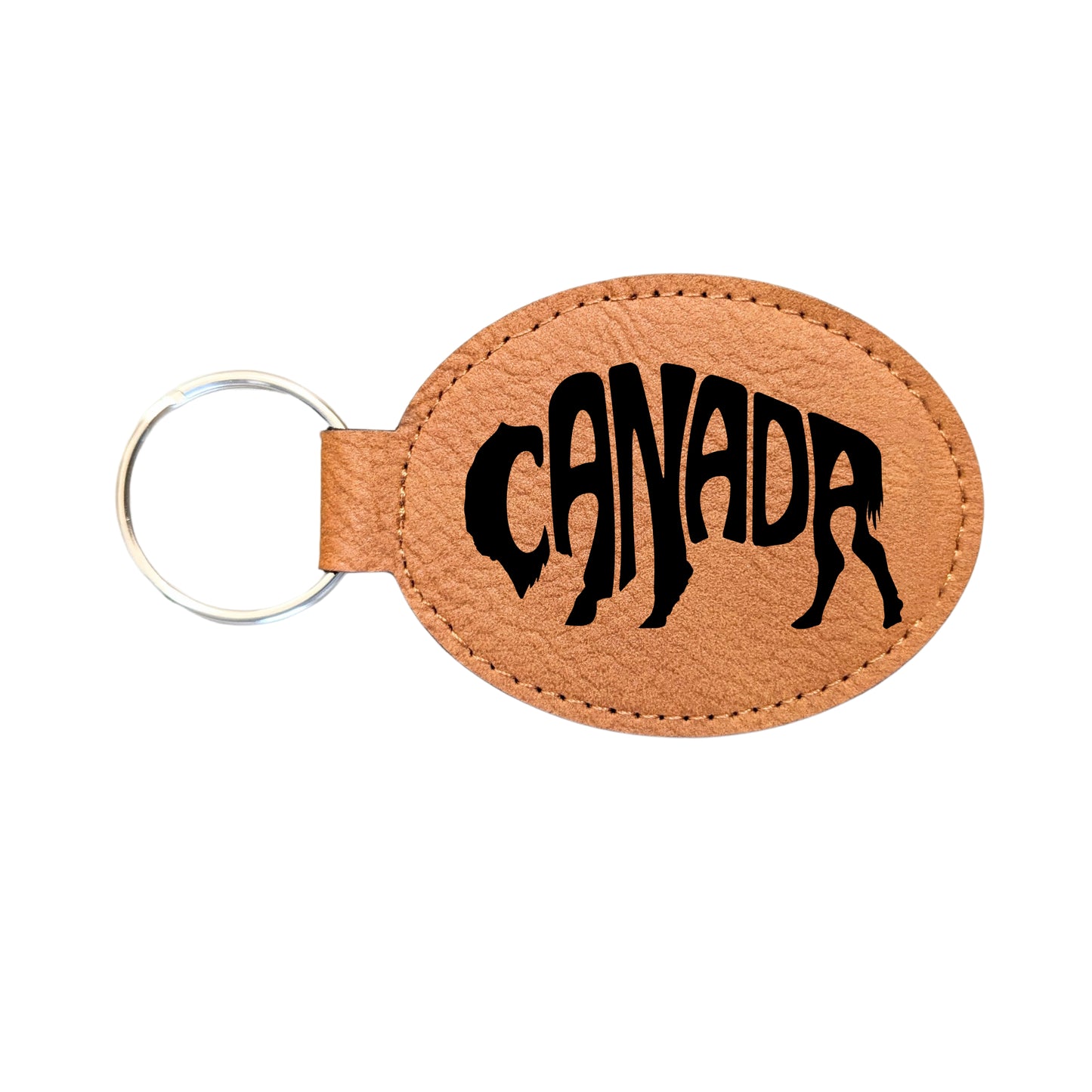 Canada Buffalo Typography Travel Souvenir Keychain