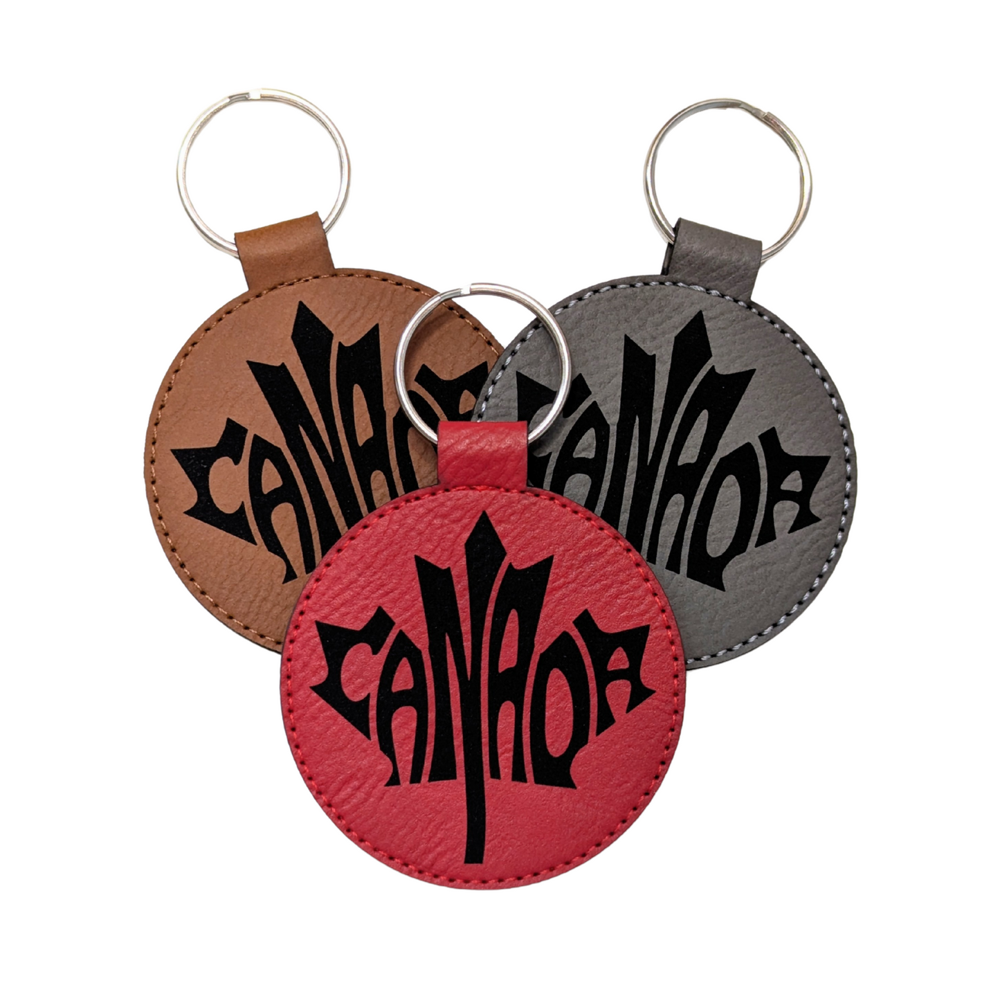Canada Maple Leaf Typography Keychain