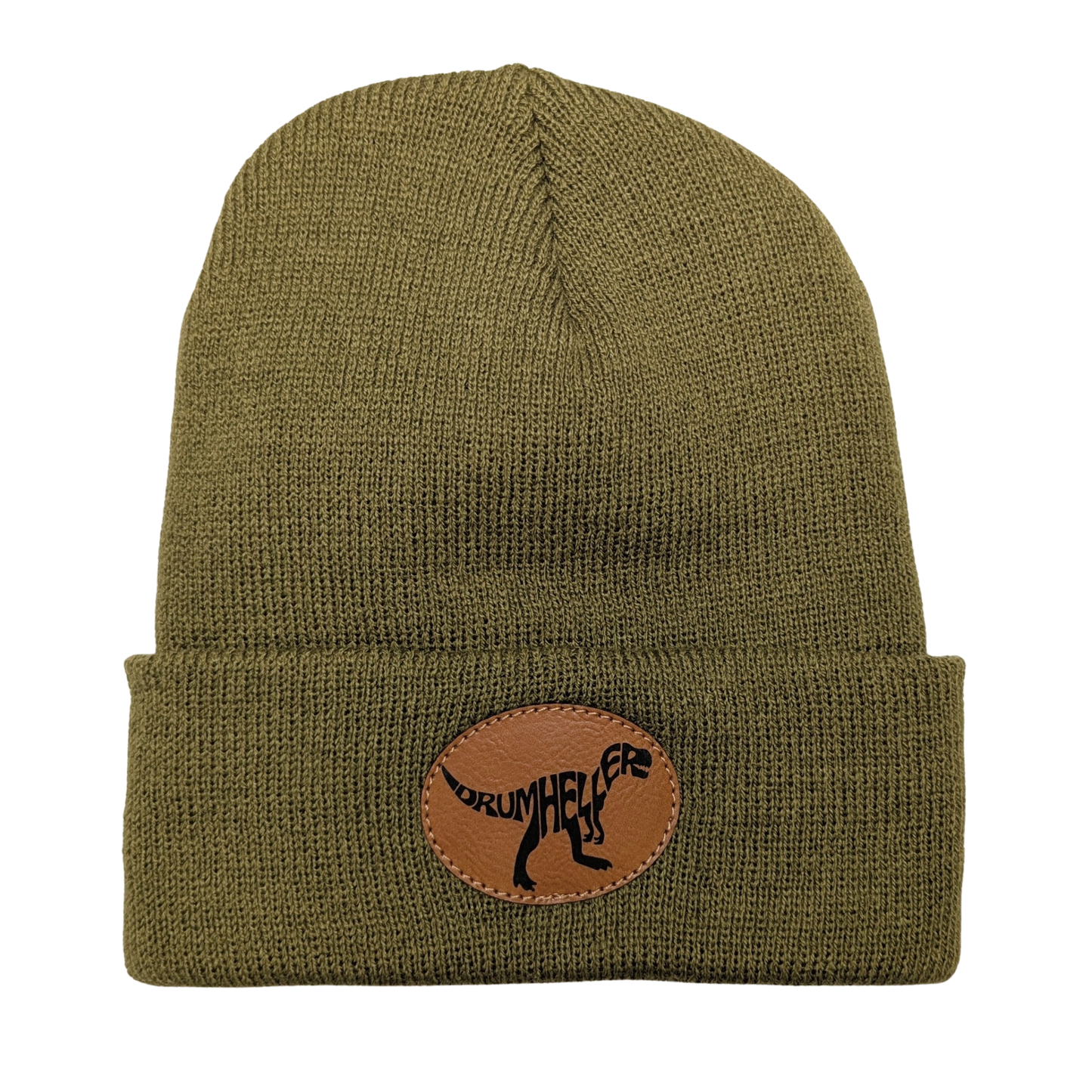 Canada-Made Cuffed Toque / Beanie w Drumhello Dino Patch