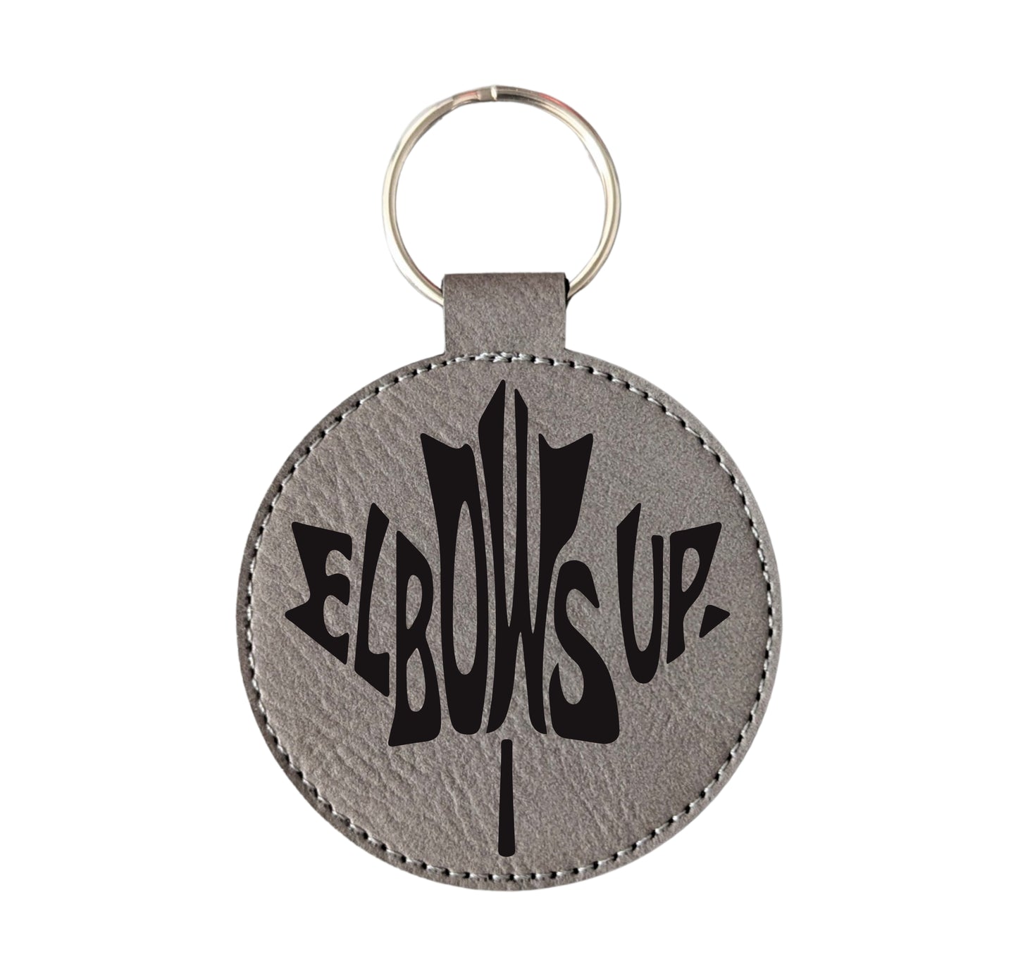 Elbows Up Maple Leaf Keychain