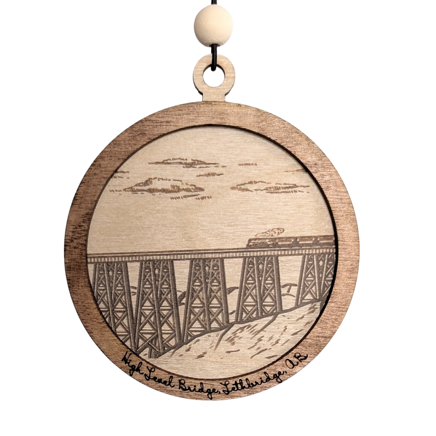 Lethbridge High Level Bridge with Train Ornament