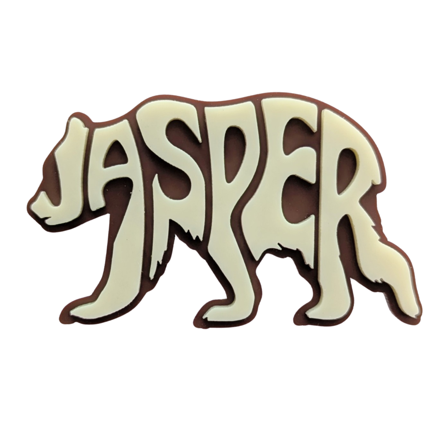 Jasper Bear Typography Magnet (3D Acrylic)