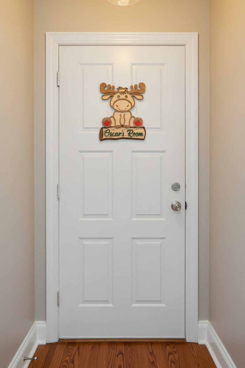 Moose Bedroom Door Name Sign