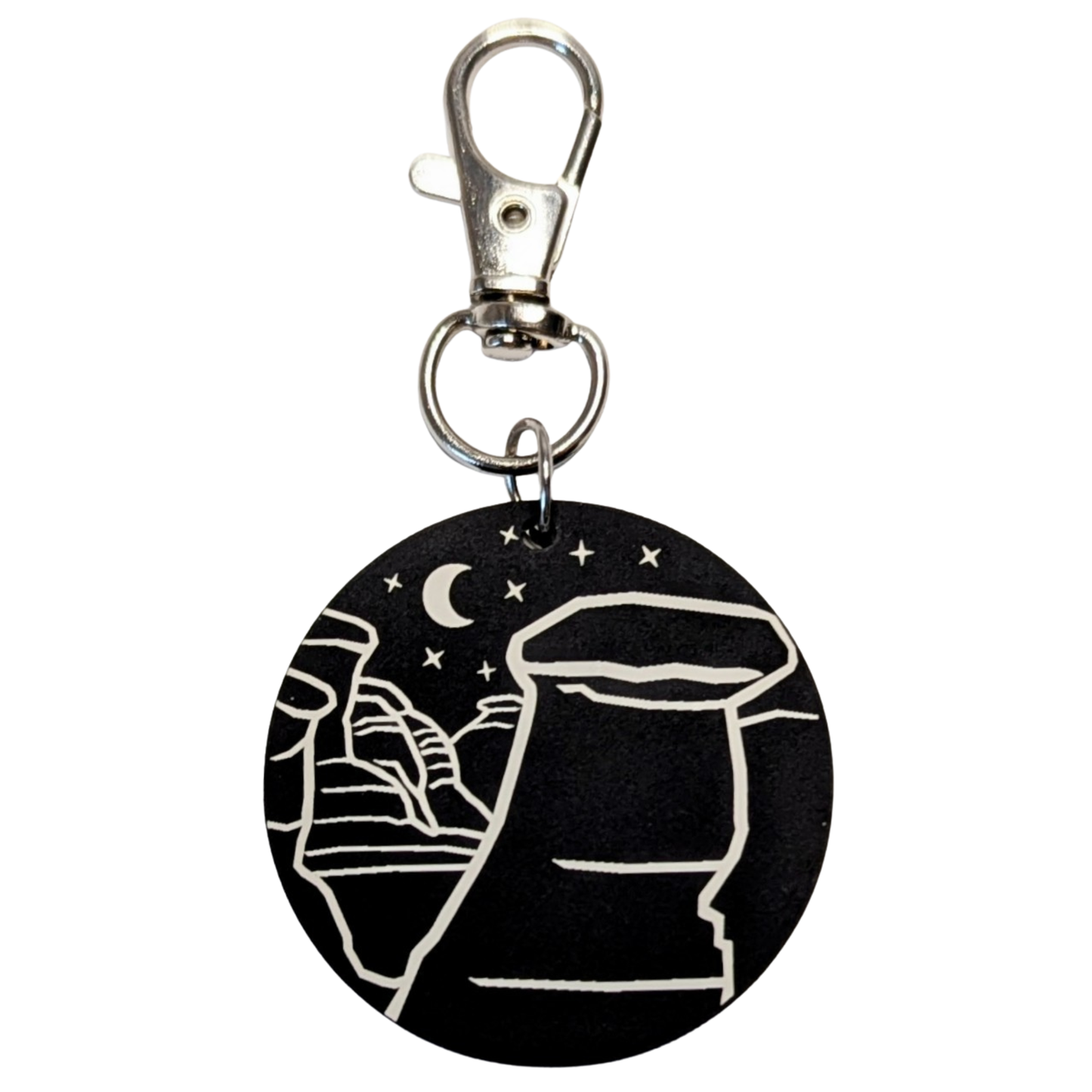 1.25" Round Writing-on-Stone Hoodoo Nightscape Bag/Keychain Charm