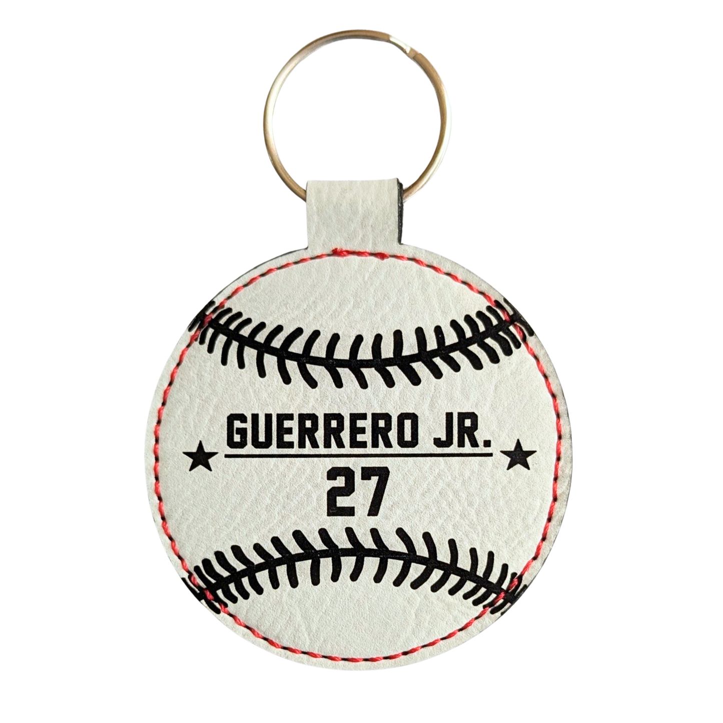 Customizable Baseball Leatherette Keychain