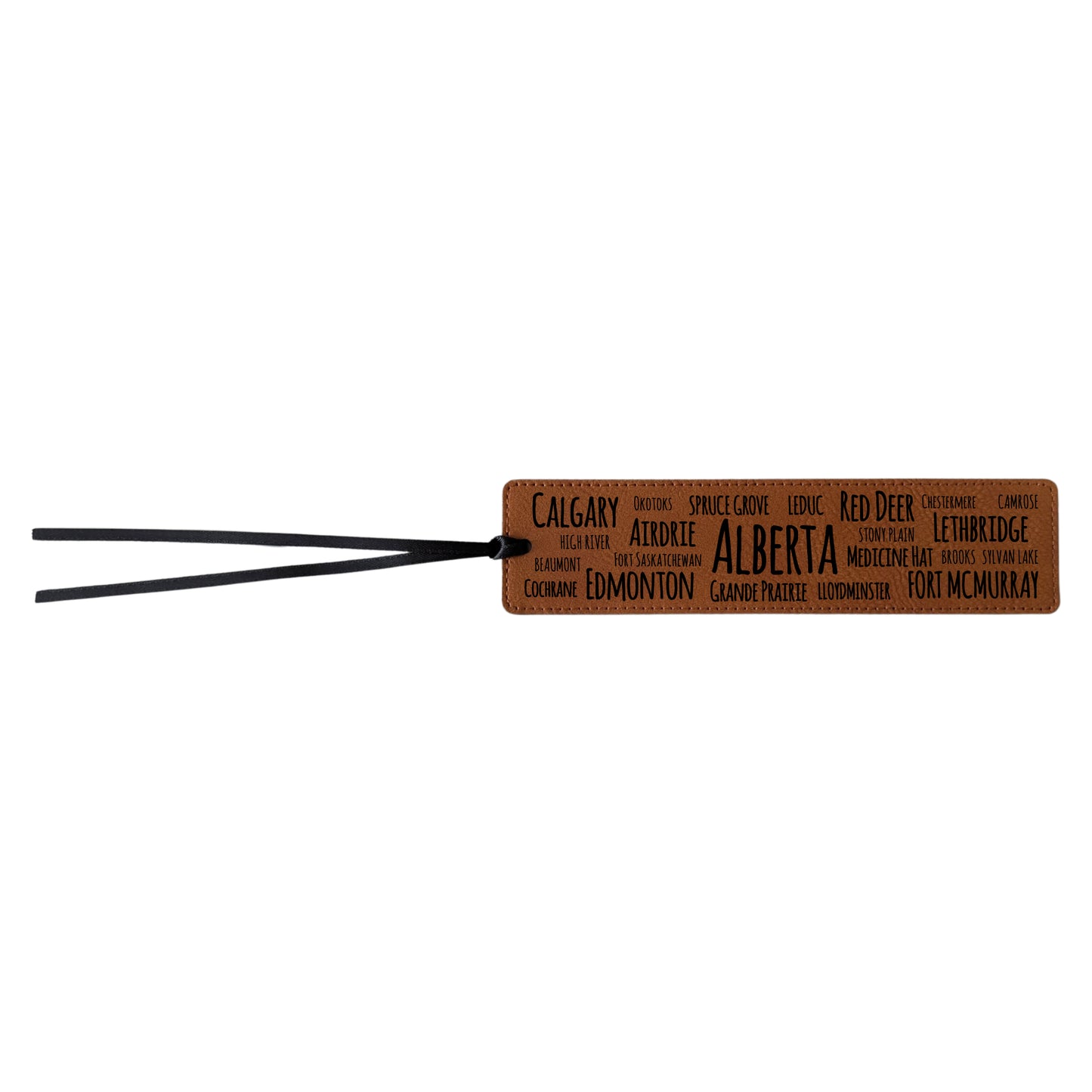 Alberta Cities Word Salad - Leatherette Bookmark