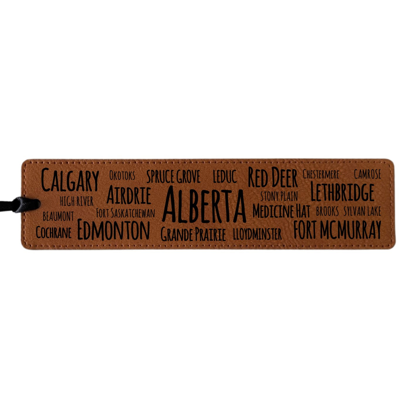 Alberta Cities Word Salad - Leatherette Bookmark