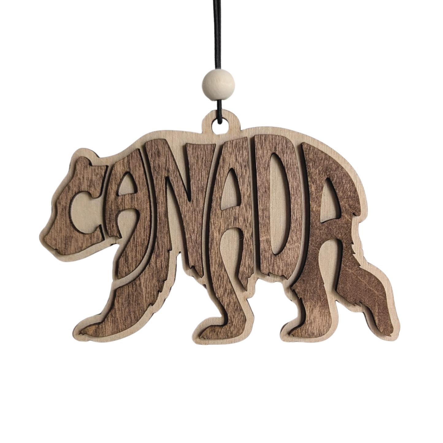 Canada Bear Typography Ornament/Car Mirror Charm