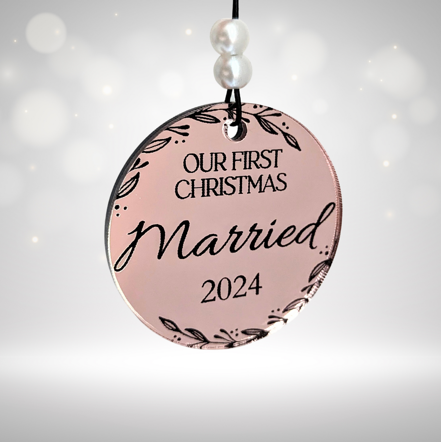 2025 First Christmas Married, Engaged, Together - Mirror Acrylic Christmas Ornament