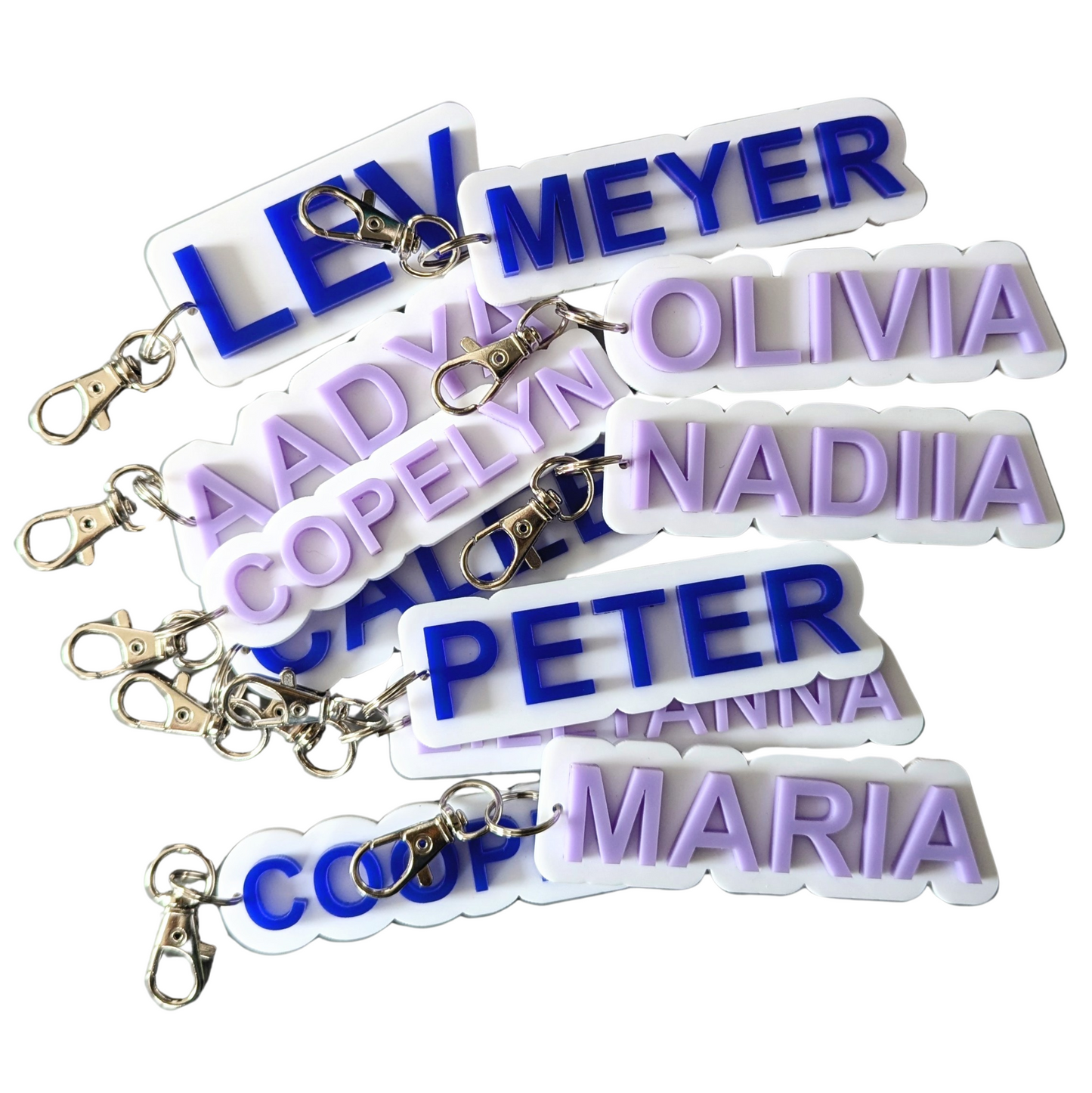 3D Acrylic Name Bag Tags/Keychains