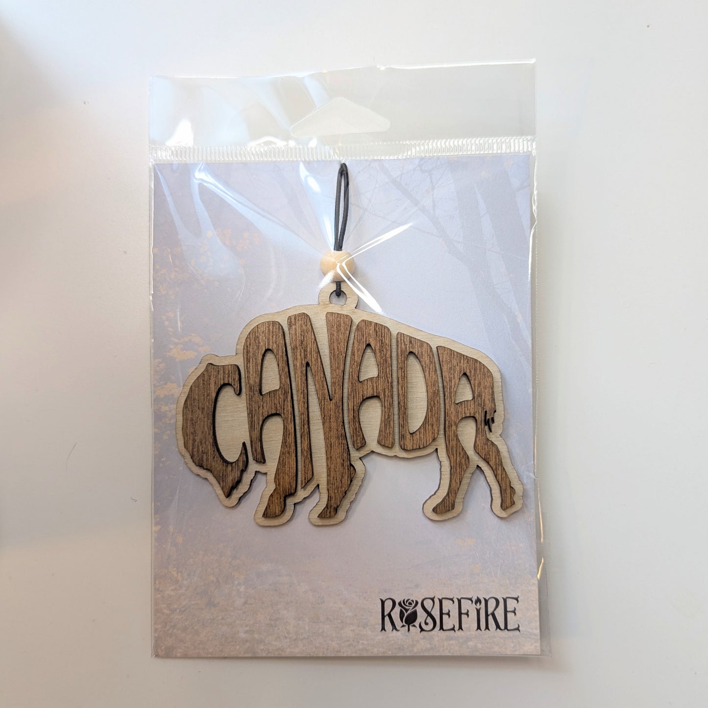 Canada Bison/Buffalo Typography Ornament/Car Mirror Charm