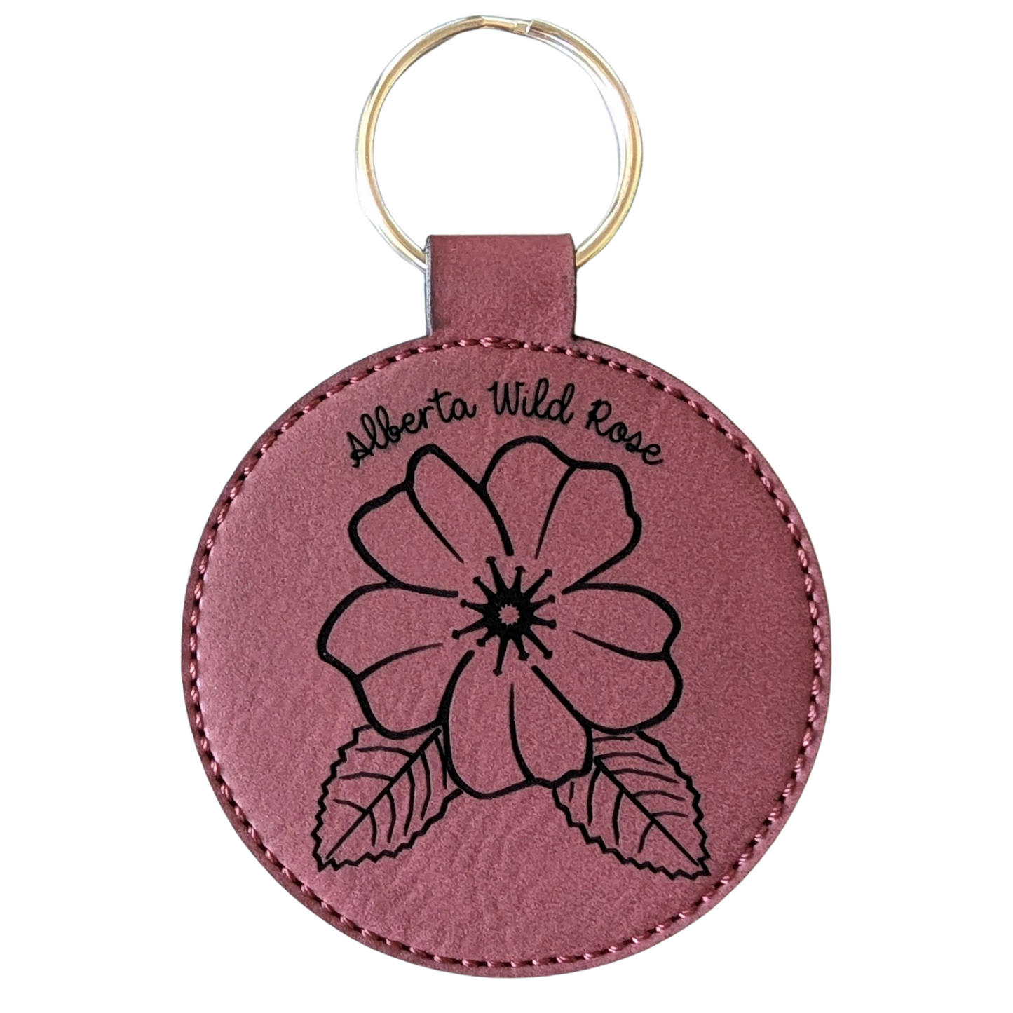 Alberta Wild Rose Souvenir Keychain