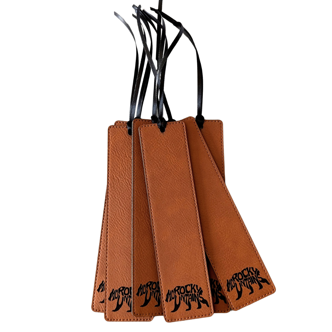 Rocky Mountain Bear Typography - Leatherette Bookmark