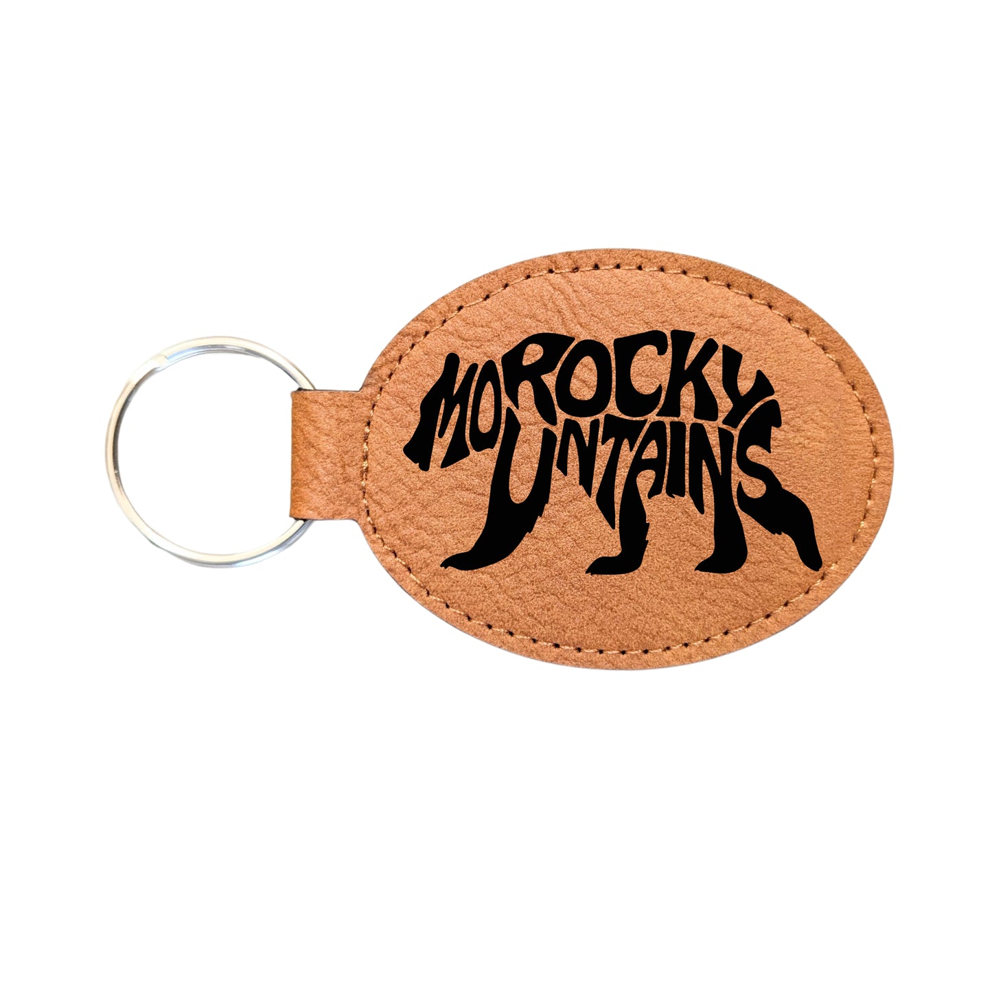 Rocky Mountain Bear Typography Travel Souvenir Keychain