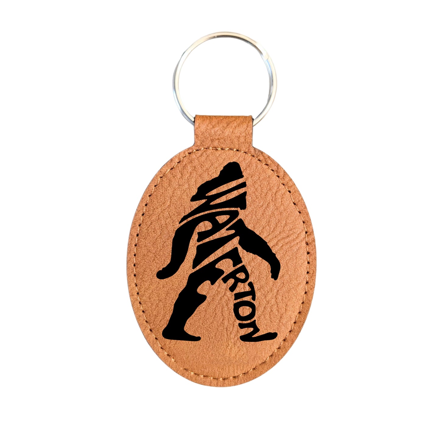 Waterton Sasquatch Typography Travel Souvenir Keychain