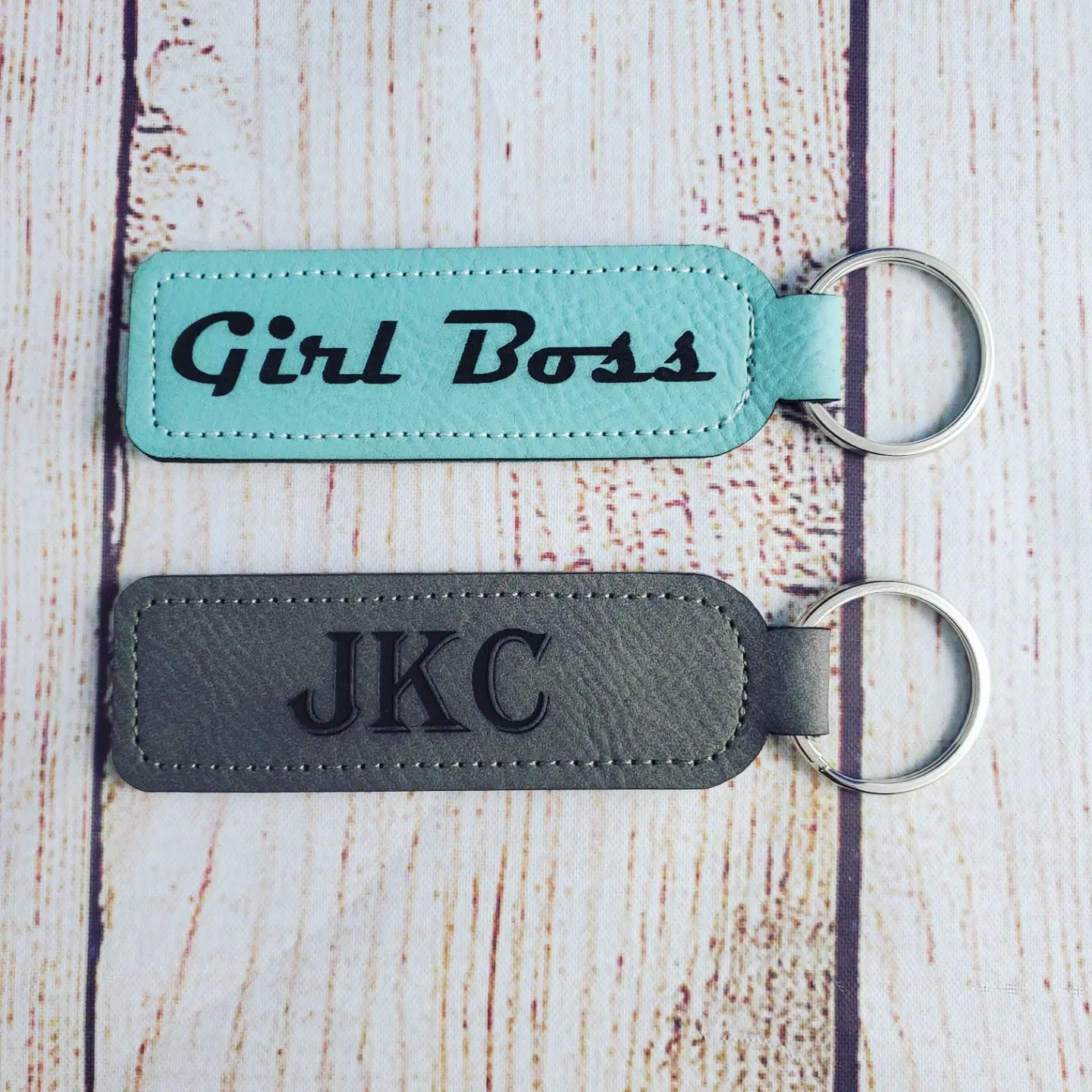 Custom Name Keychain - 14 Leatherette Options