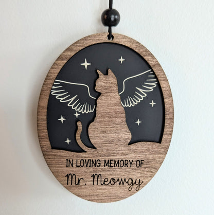 Custom Pet Memorial - Cat with Stars Ornament