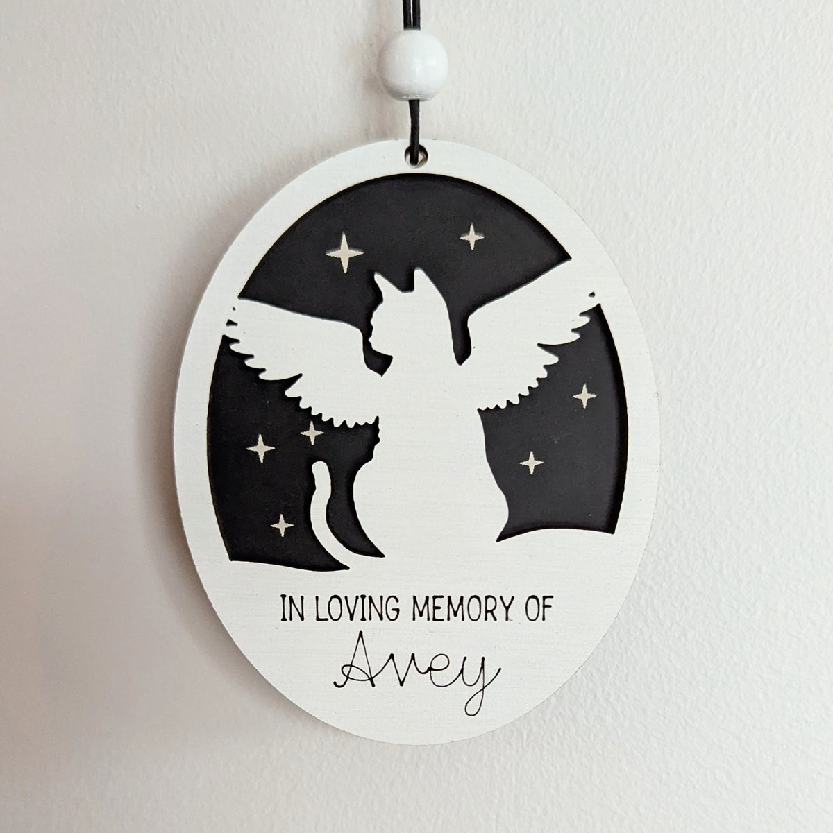 Custom Pet Memorial - Cat with Stars Ornament