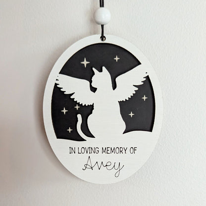 Custom Pet Memorial - Cat with Stars Ornament