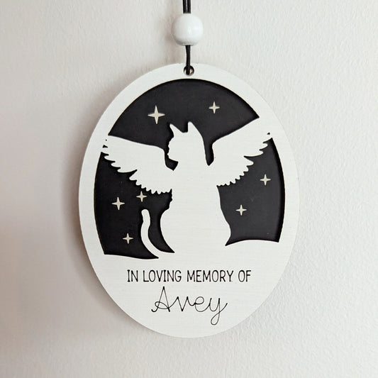 Custom Pet Memorial - Cat with Stars Ornament