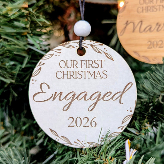 2026 First Christmas Married, Engaged, Together - Christmas Ornament