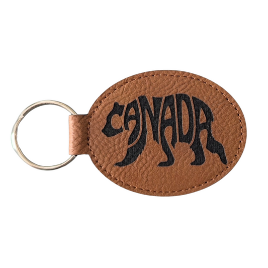 Canada Bear Typography Travel Souvenir Keychain