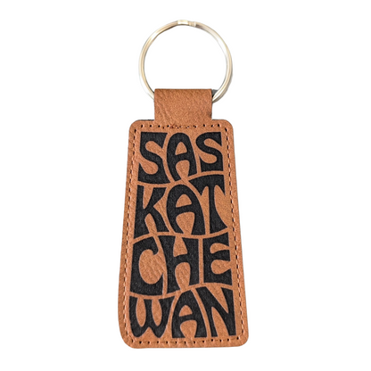 Saskatchewan Typography Travel Souvenir Keychain