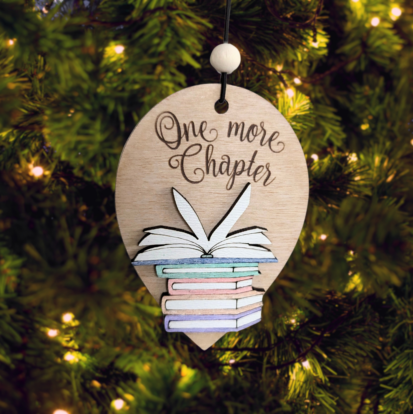 Book Stack Ornament - 8 Text Options