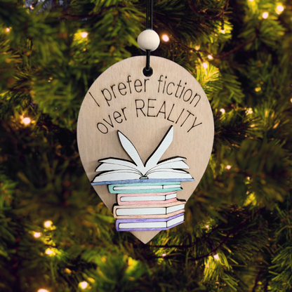 Book Stack Ornament - 8 Text Options