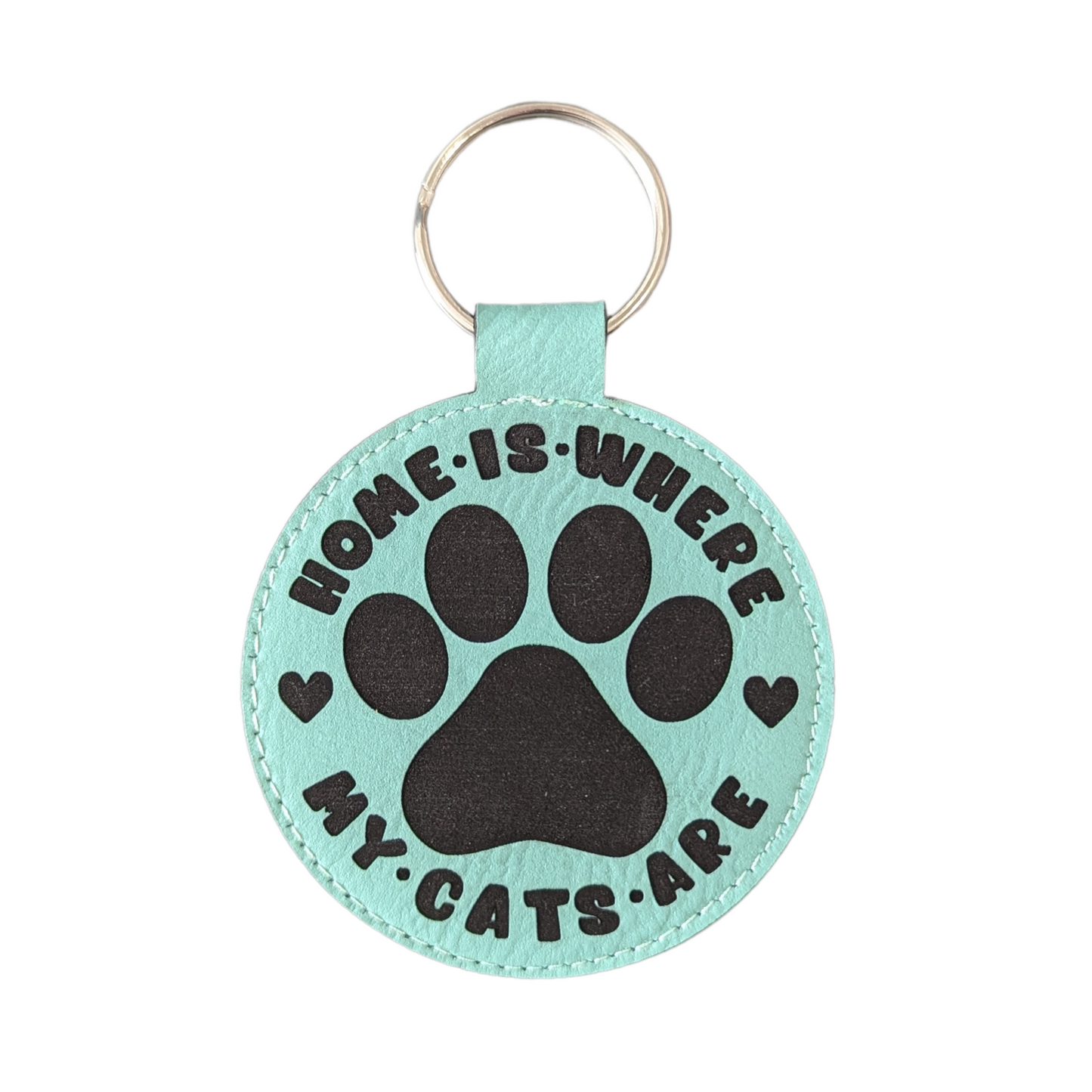 Home is where my cats are - Leatherette Keychain
