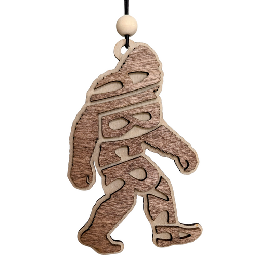 Alberta Sasquatch (Bigfoot) Typography Ornament / Car Mirror Charm
