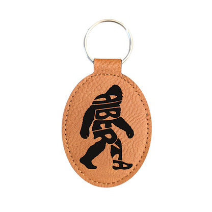 Alberta Sasquatch Typography Travel Souvenir Keychain