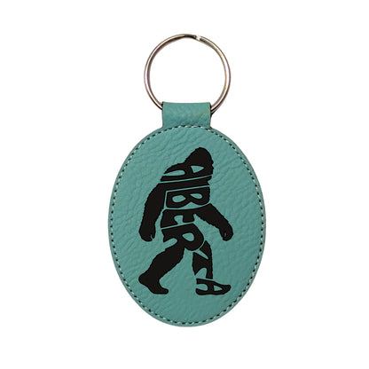 Alberta Sasquatch Typography Travel Souvenir Keychain