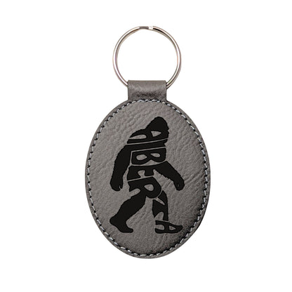 Alberta Sasquatch Typography Travel Souvenir Keychain