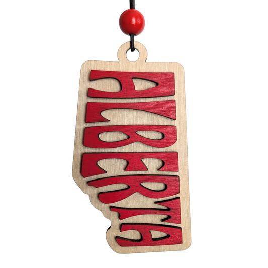 Alberta Typography Ornament/Car Mirror Charm