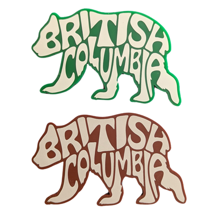 British Columbia Bear Typography Engraved Magnet