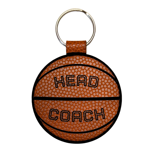 Customizable Basketball Leatherette Keychain