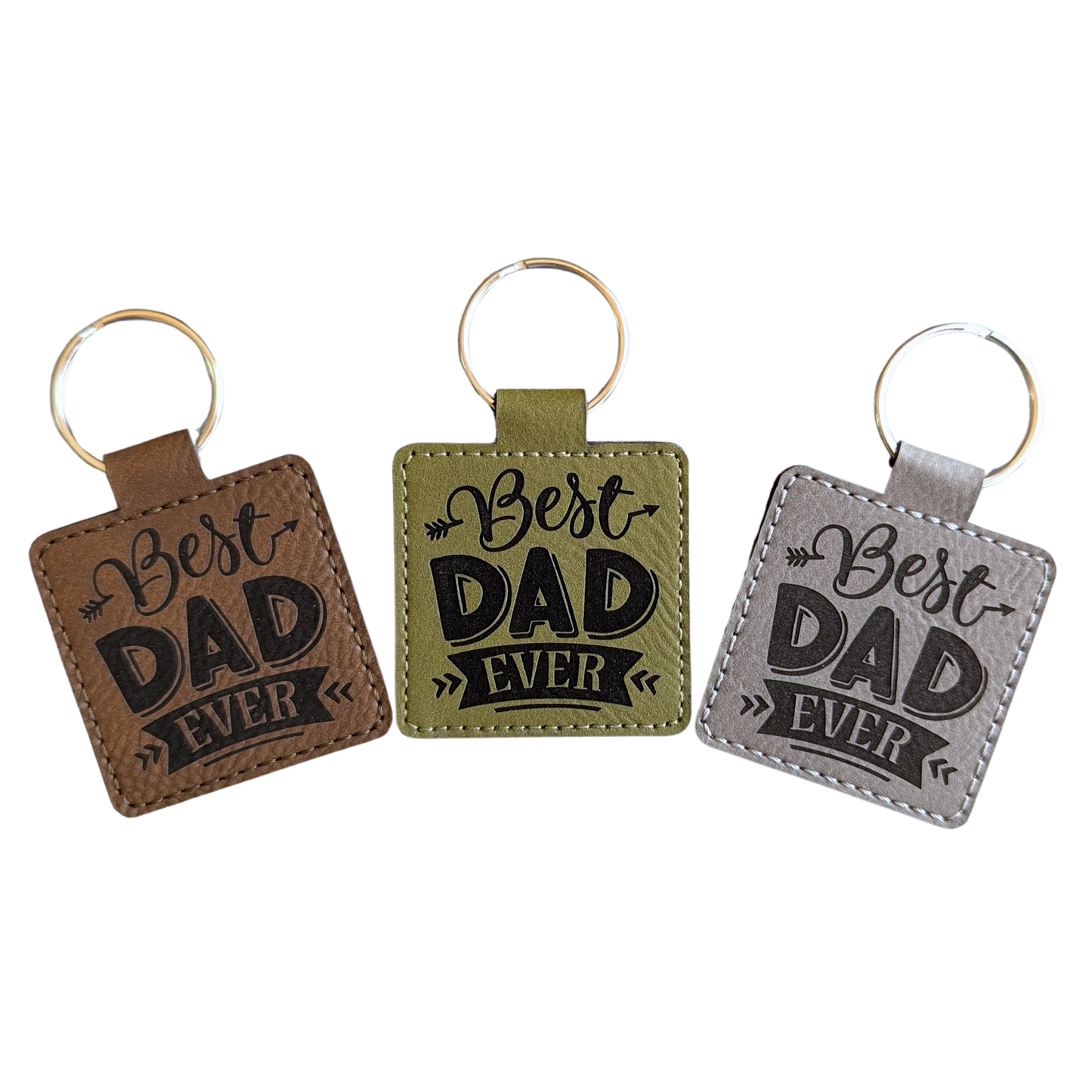 Best Mom/Dad Ever Leatherette Keychain