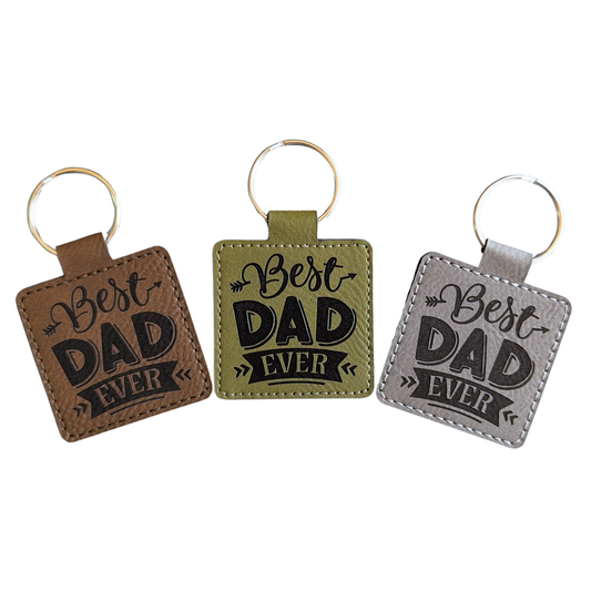 Best Mom/Dad Ever Leatherette Keychain