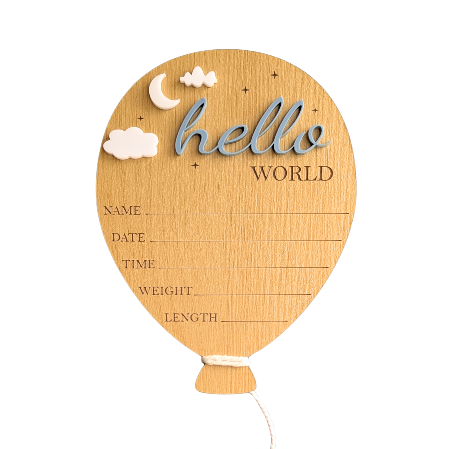Baby Stats Balloon Announcement Sign - Photo Prop / Wall Sign