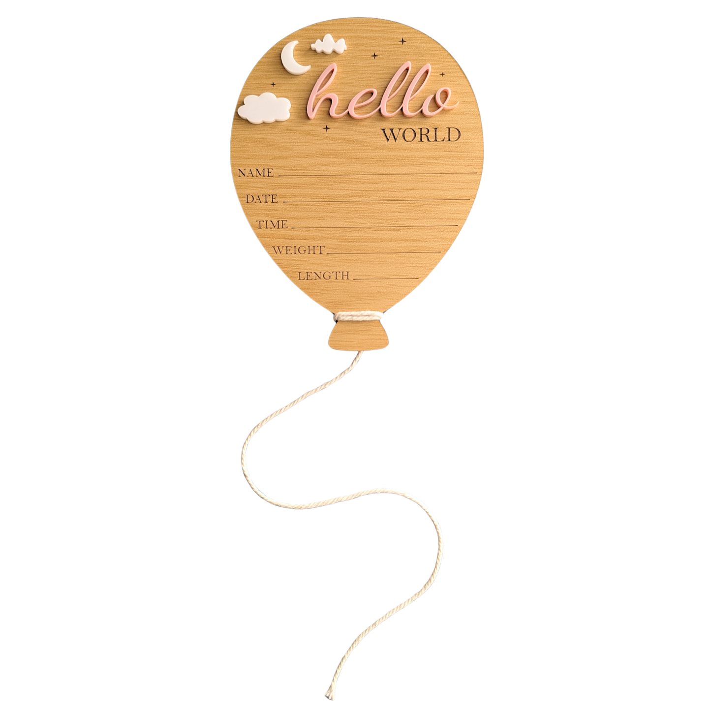 Baby Stats Balloon Announcement Sign - Photo Prop / Wall Sign