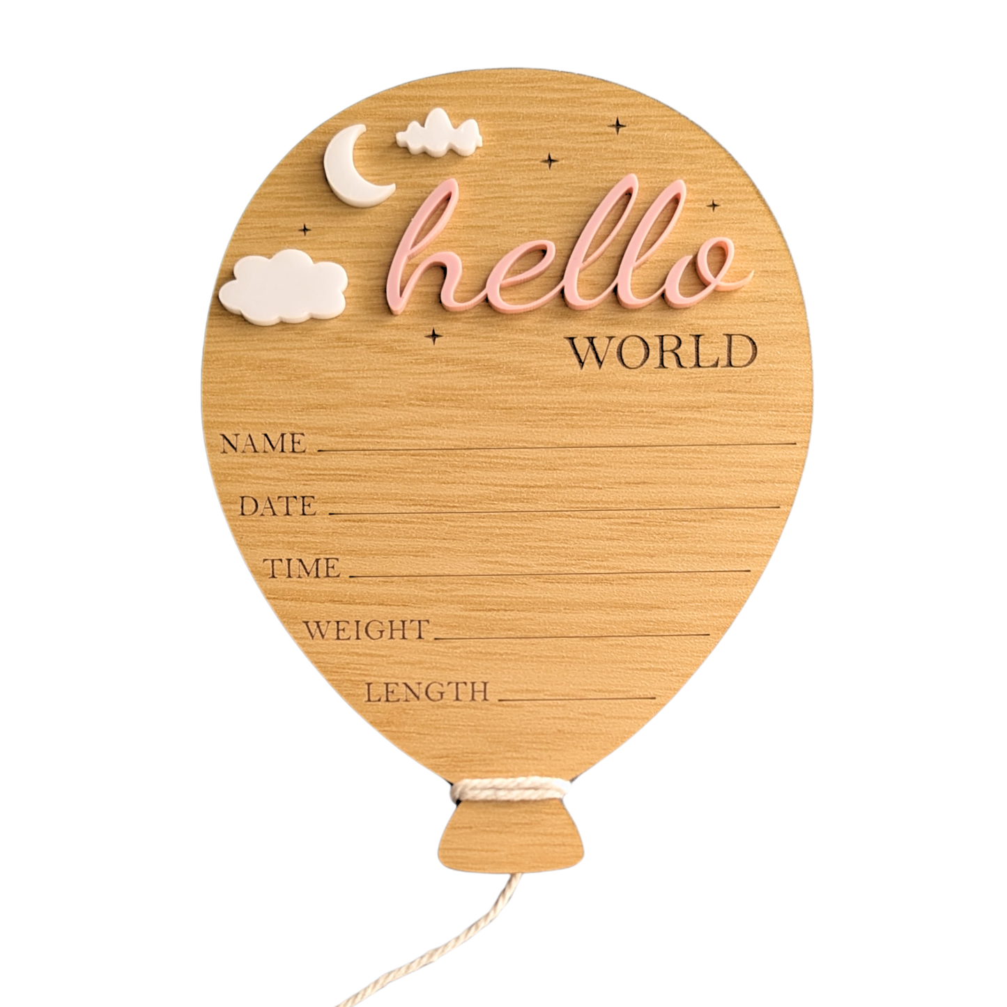 Baby Stats Balloon Announcement Sign - Photo Prop / Wall Sign
