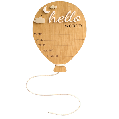 Baby Stats Balloon Announcement Sign - Photo Prop / Wall Sign